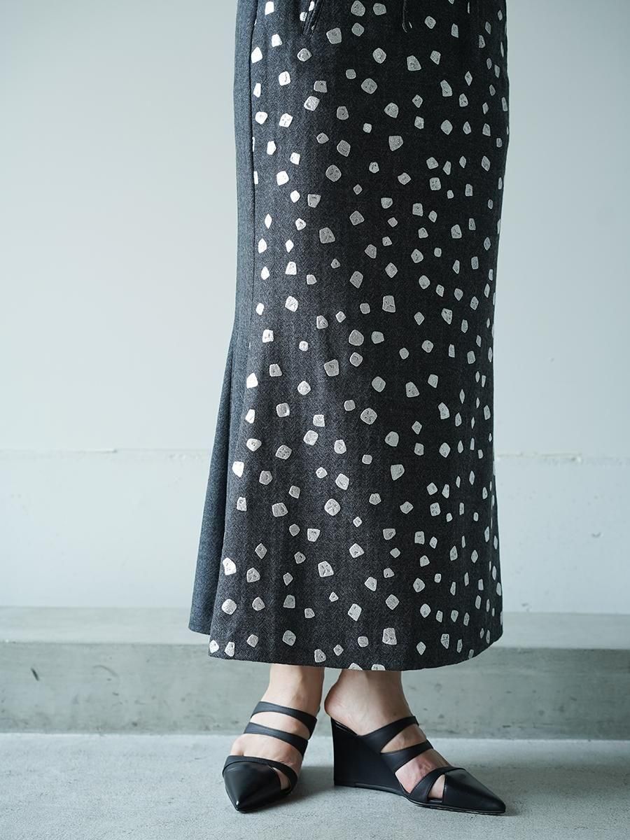 TELMA Foiled Wool Skirt