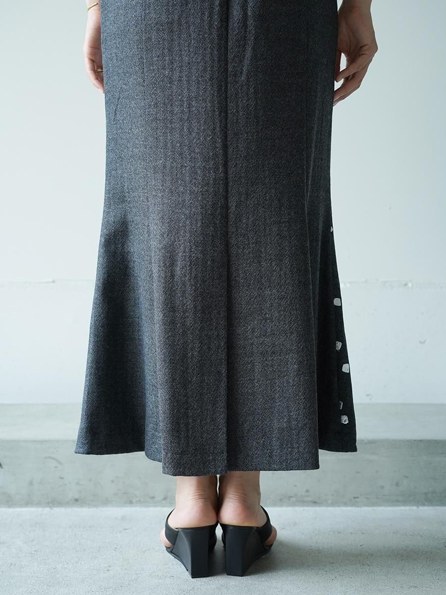 TELMA Foiled Wool Skirt
