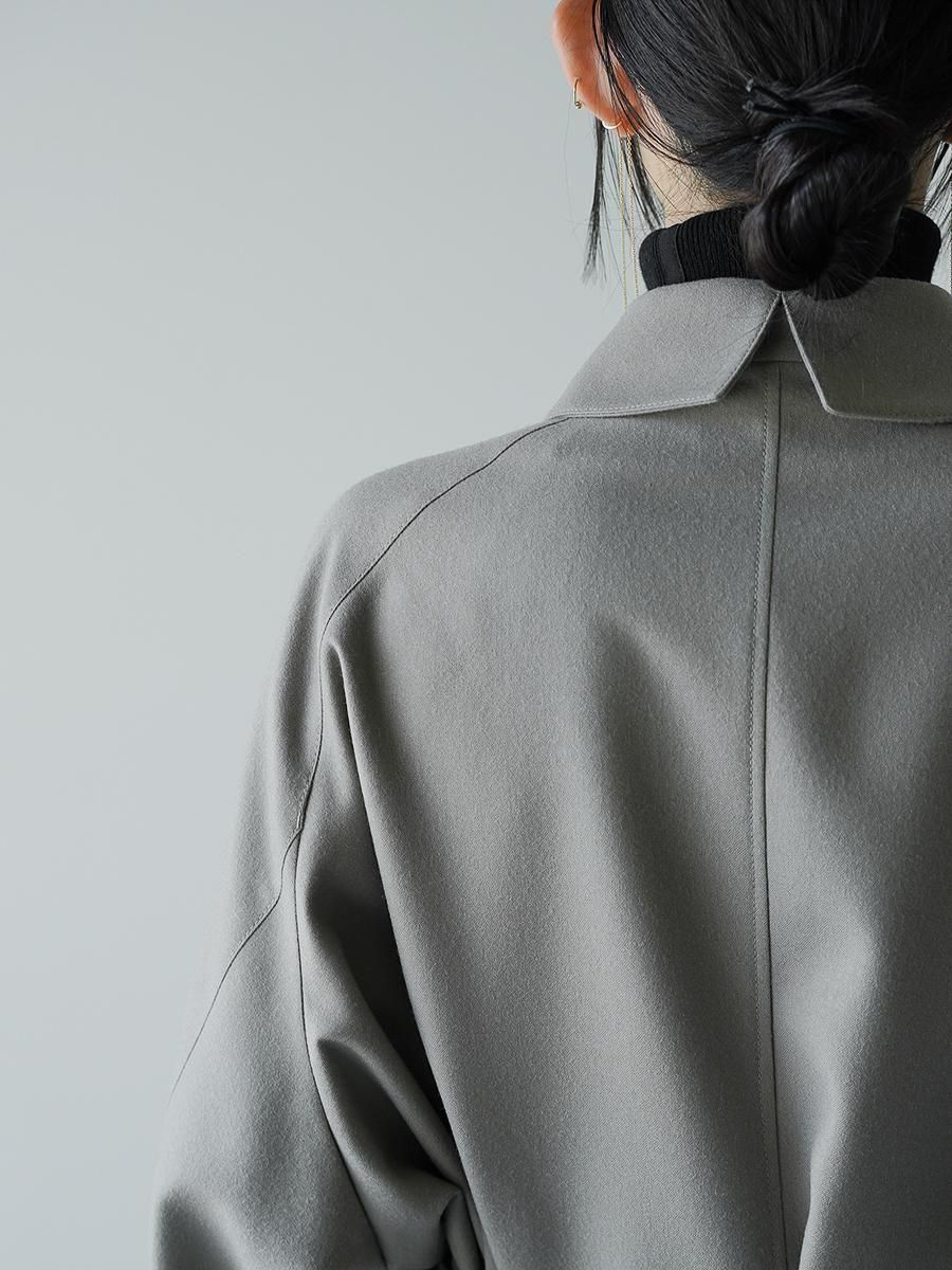 THE RERACS MILLED FLANNEL SINGLE TRENCH PONCHO