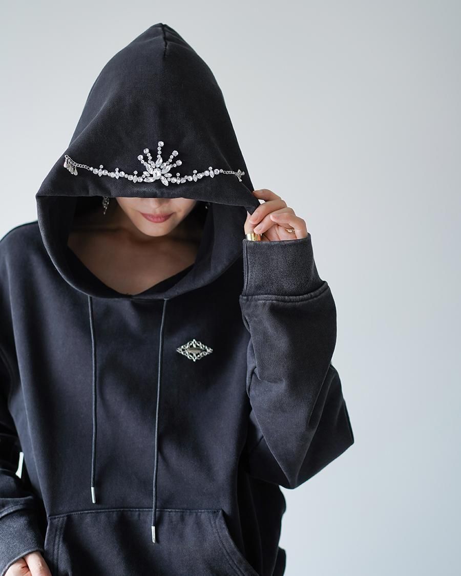 タナカダイスケ　bijou tiara hoodie Black bijou tiara hoodie Black【stock】 – tanakadaisuke