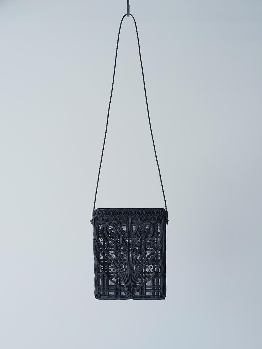 MameKurogouchi Cording Embroidery Pouch With Leather Strap