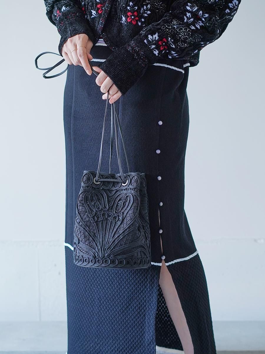 MameKurogouchi Cording Embroidery Bucket Bag