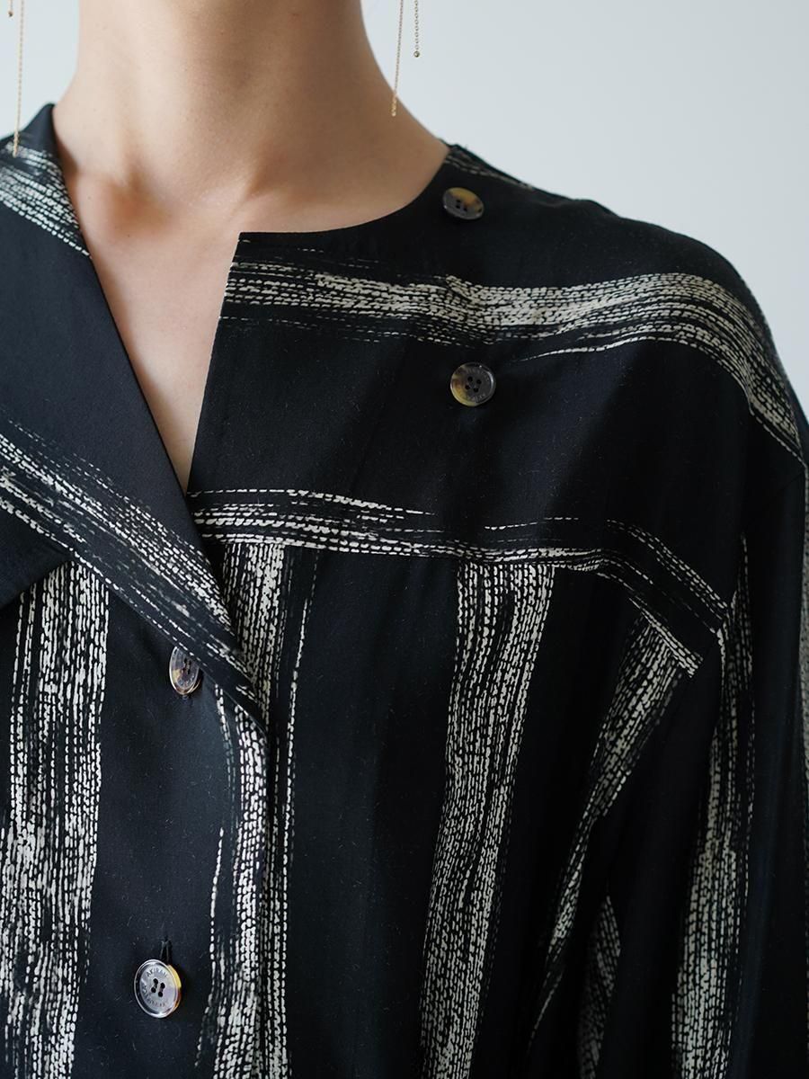 AKIRANAKA Stitch stripe dress