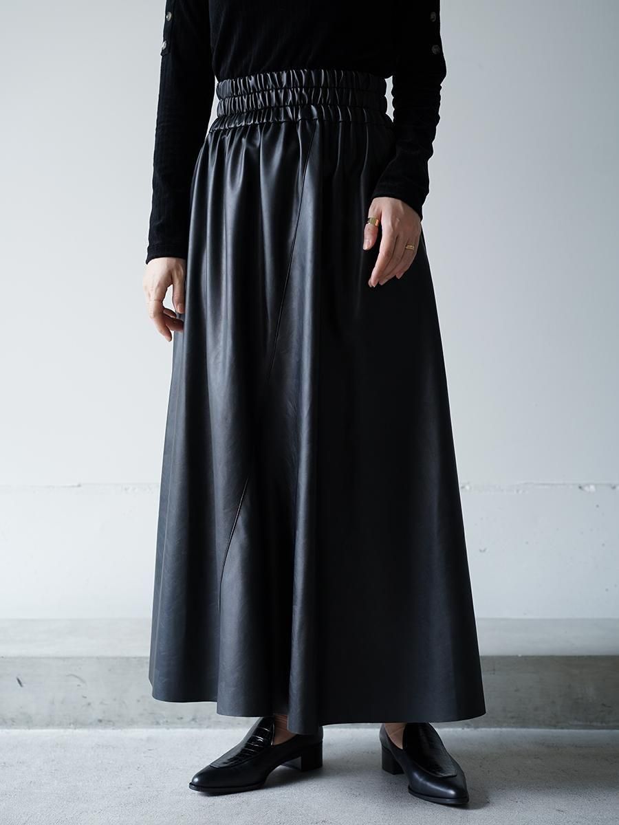 akiranaka エナメルフレアスカート AKIRANAKA Paz gather waist skirt - Altamira