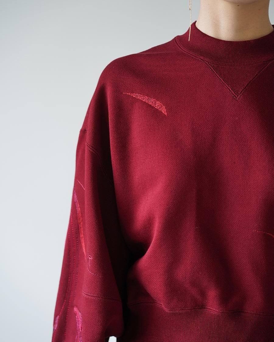 Mame Kurogouchi Floral Motif Embroidered Sweatshirts