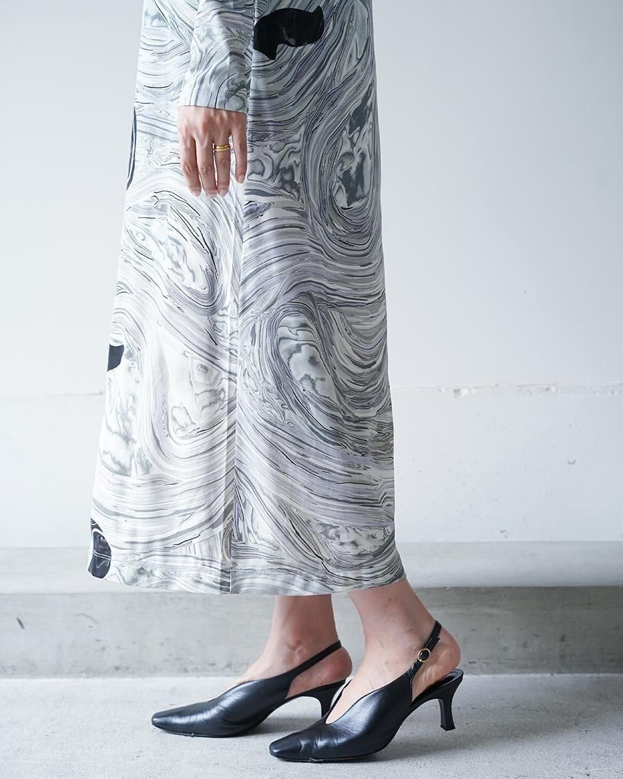 Mame Kurogouchi Marble Print Jersey Dress