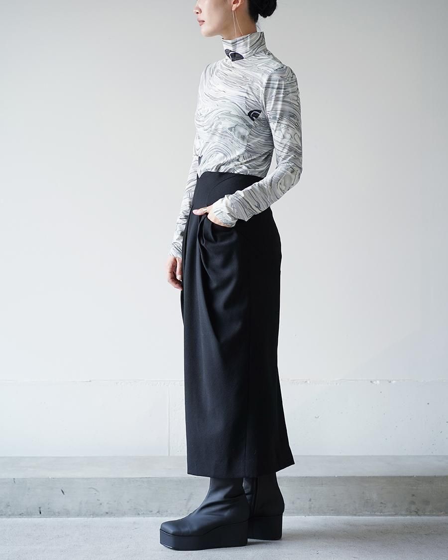 mamekurogouchi タートルネック マーブルトップス Mame Kurogouchi Marble Print Jersey High Neck Top - Altamira