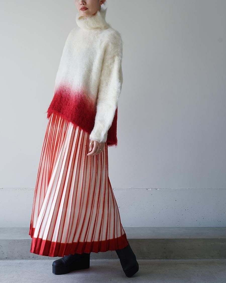 Mame Kurogouchi Itajime Shibori Pleated Skirt