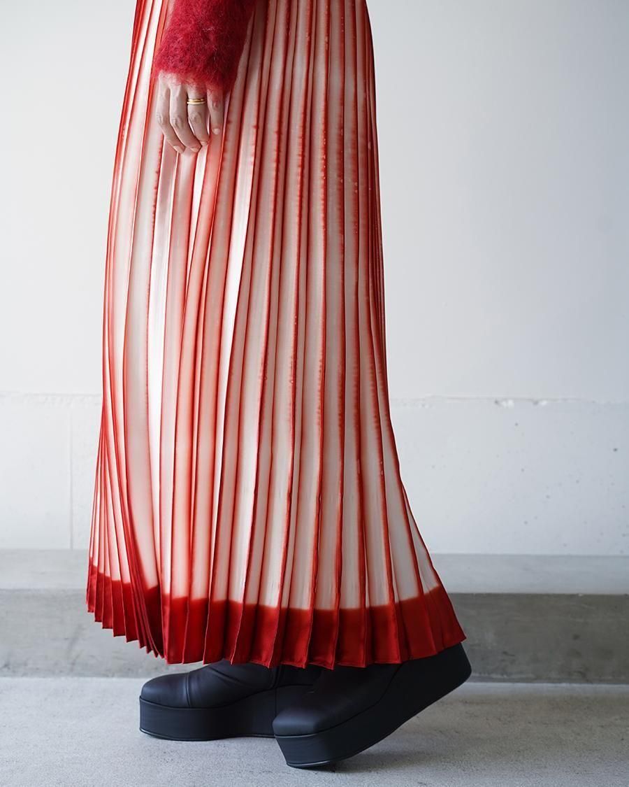 Mame Kurogouchi Itajime Shibori Pleated Skirt