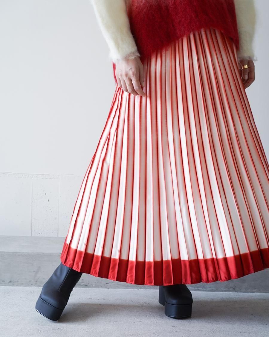 Mame Kurogouchi Itajime Shibori Pleated Skirt