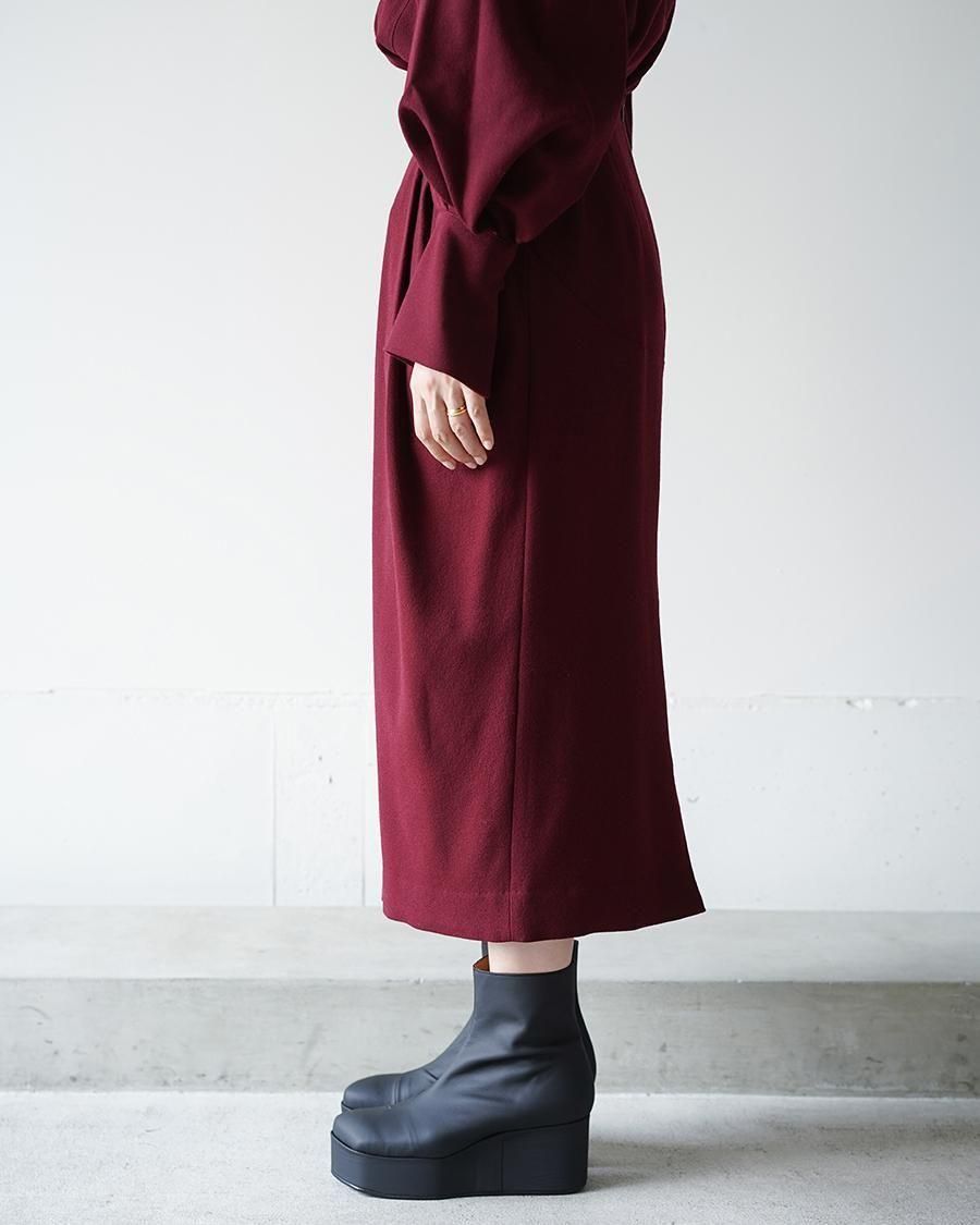 Mame Kurogouchi Wool Georgette High Waisted Skirt