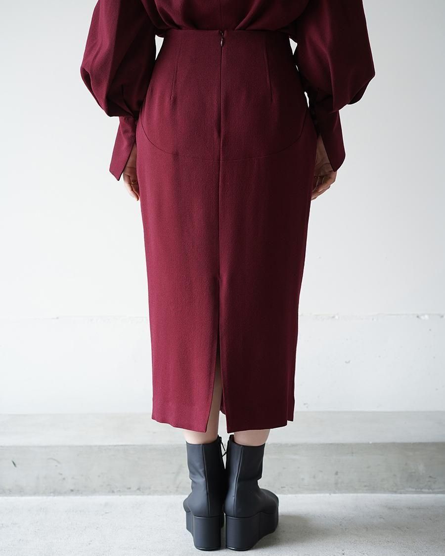 Mame Kurogouchi Wool Georgette High Waisted Skirt