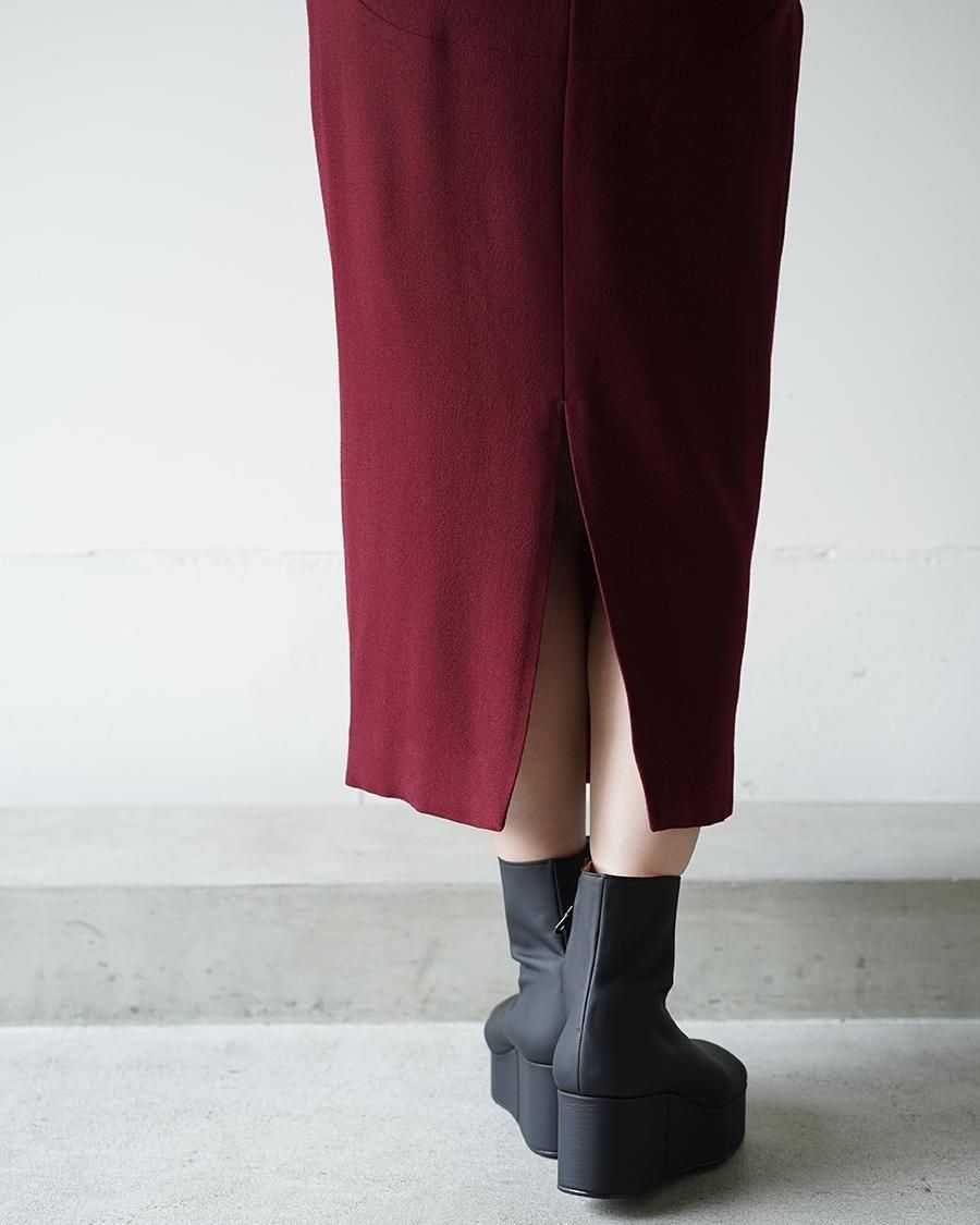 Mame Kurogouchi Wool Georgette High Waisted Skirt