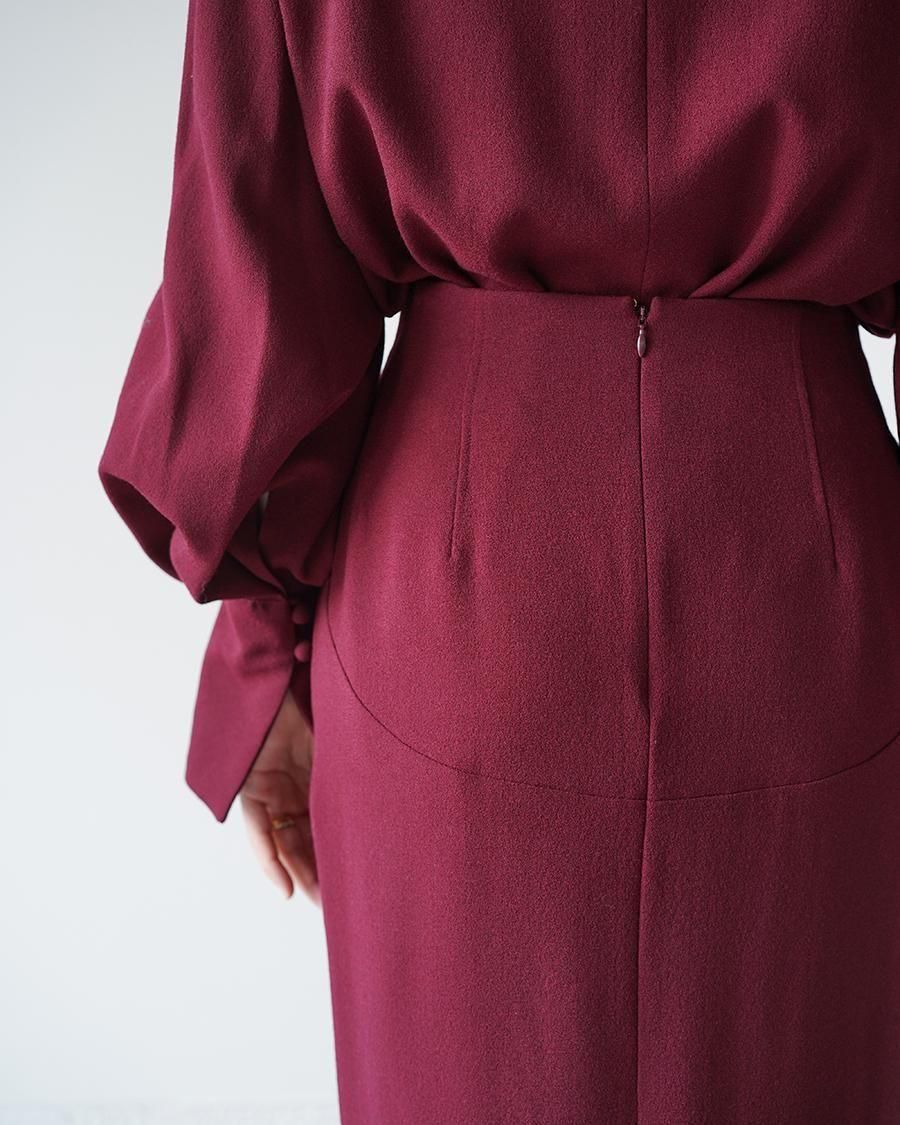 Mame Kurogouchi Wool Georgette High Waisted Skirt