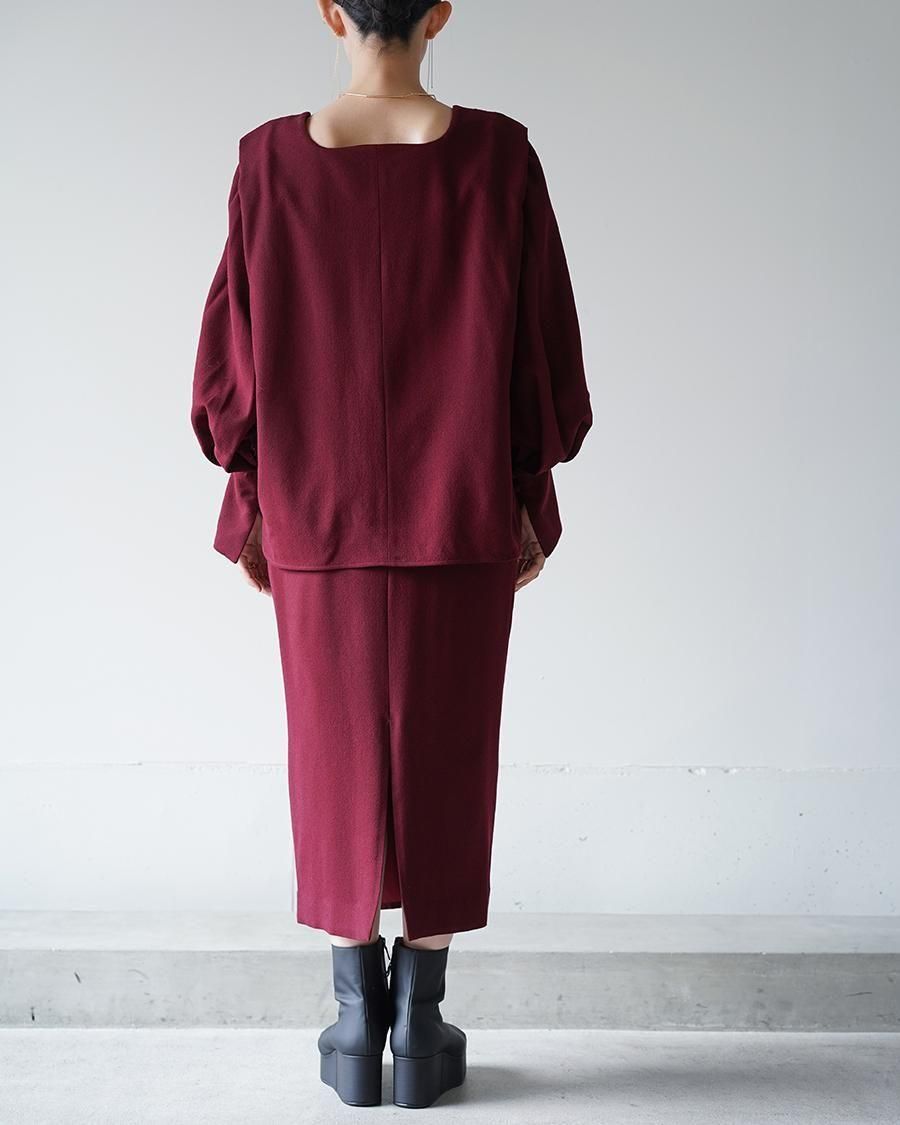 Mame Kurogouchi Wool Georgette High Waisted Skirt