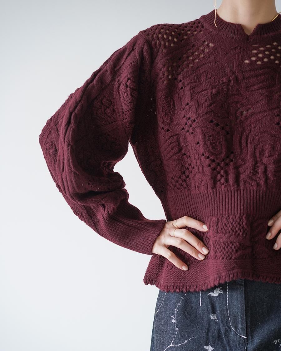 Mame Kurogouchi Multi Pattern Low Gauge Knitted Top