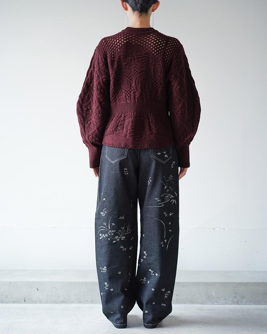 Mame Kurogouchi Multi Pattern Low Gauge Knitted Top
