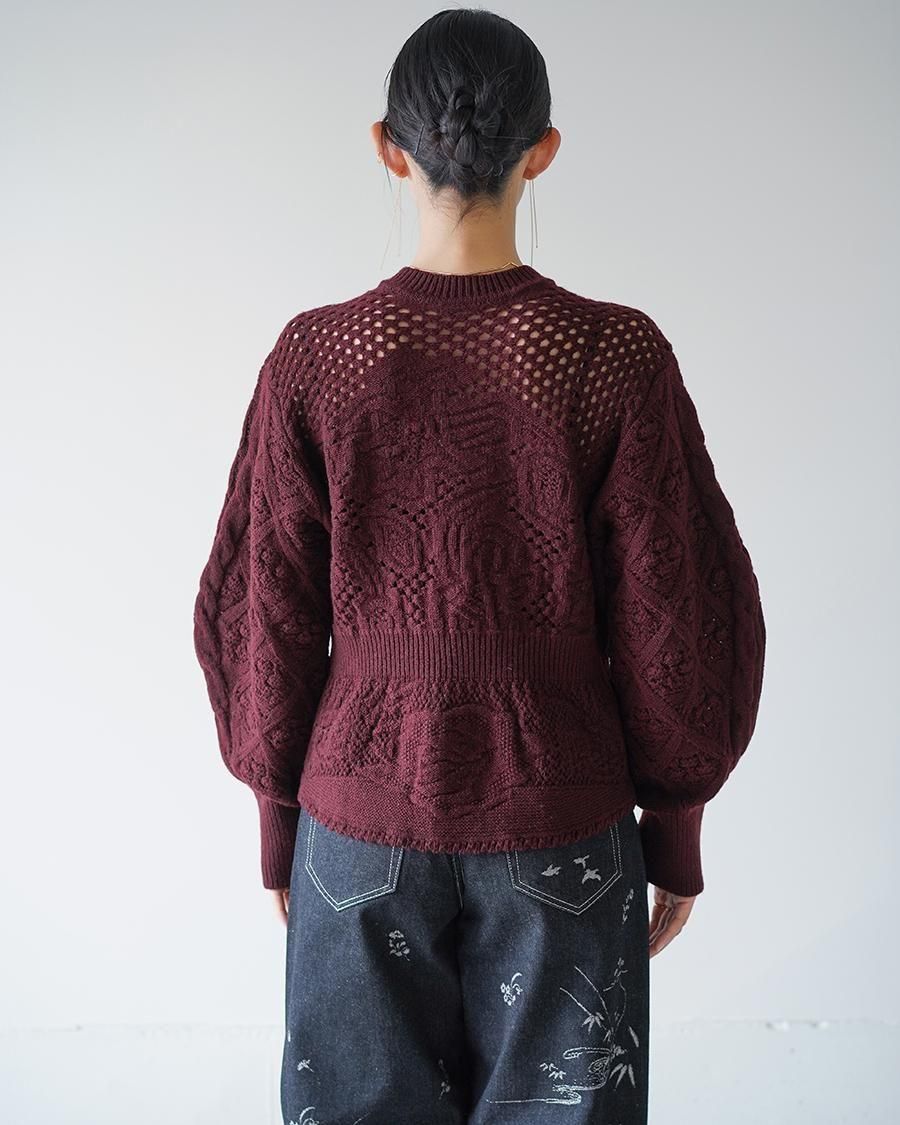 Mame Kurogouchi Multi Pattern Low Gauge Knitted Top