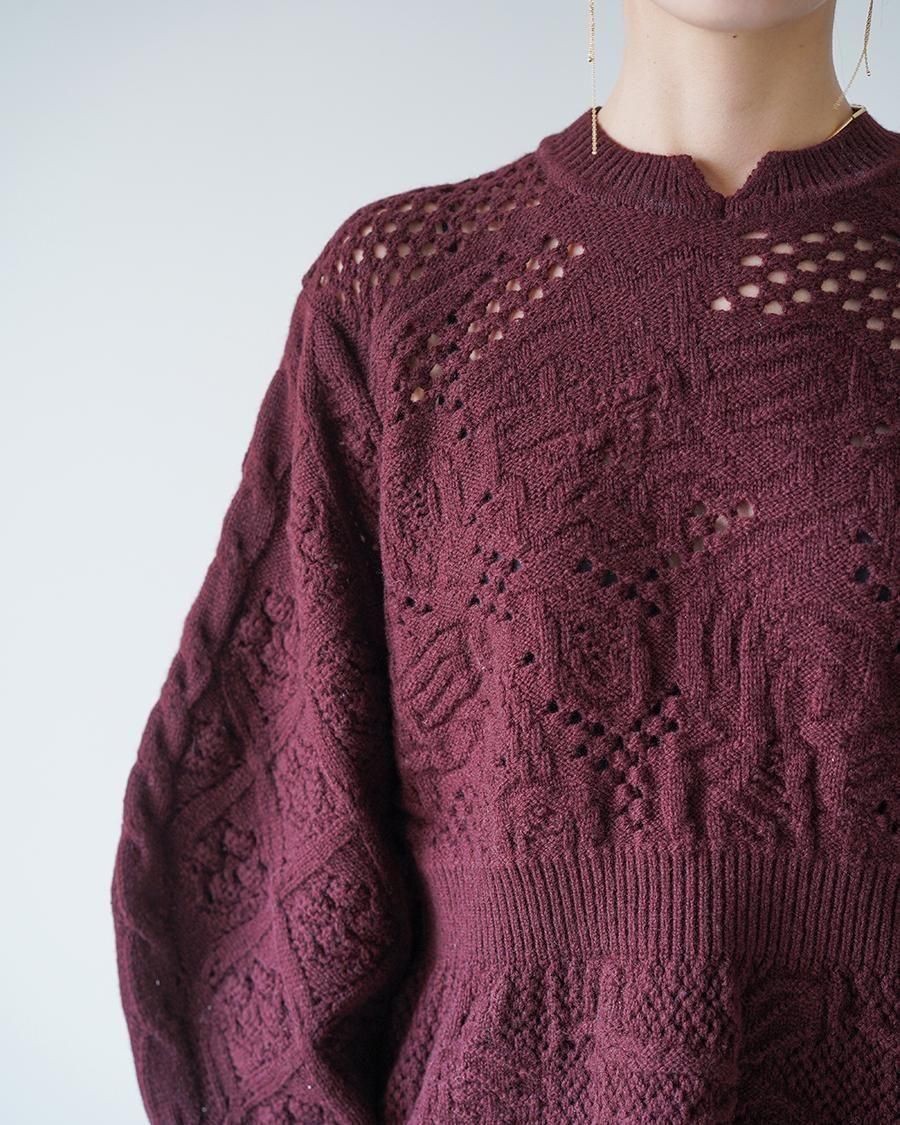 Mame Kurogouchi Multi Pattern Low Gauge Knitted Top