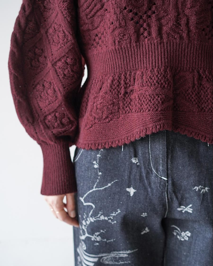 Mame Kurogouchi Multi Pattern Low Gauge Knitted Top