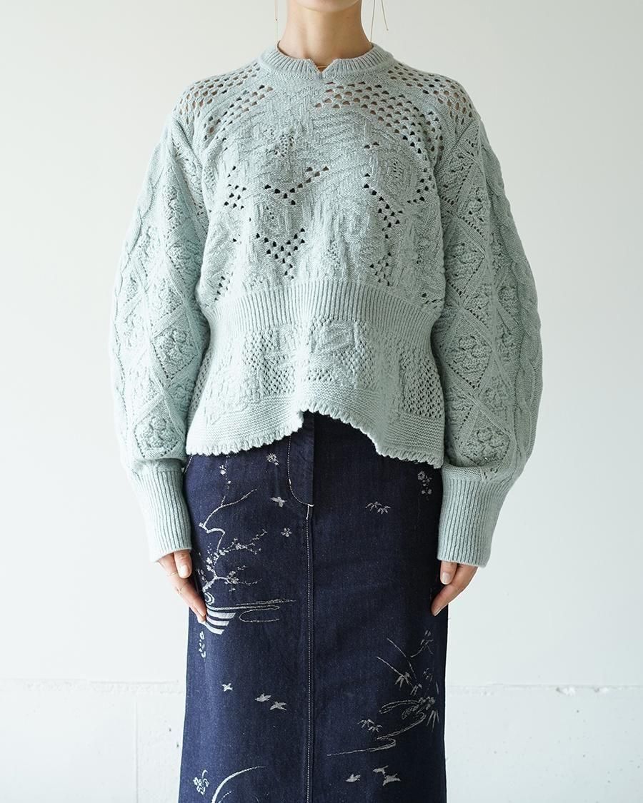 Mame Kurogouchi Multi Pattern Low Gauge Knitted Top