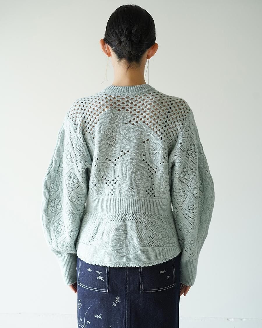 Mame Kurogouchi Multi Pattern Low Gauge Knitted Top