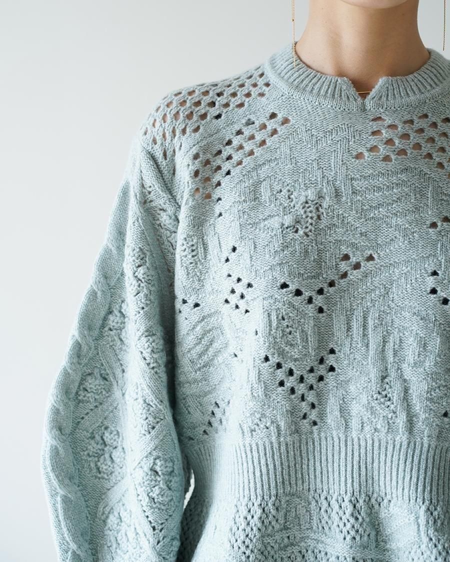 Mame Kurogouchi Multi Pattern Low Gauge Knitted Top