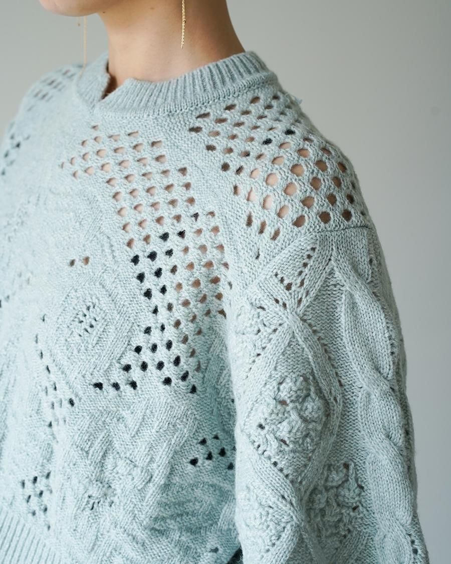 Mame Kurogouchi Multi Pattern Low Gauge Knitted Top