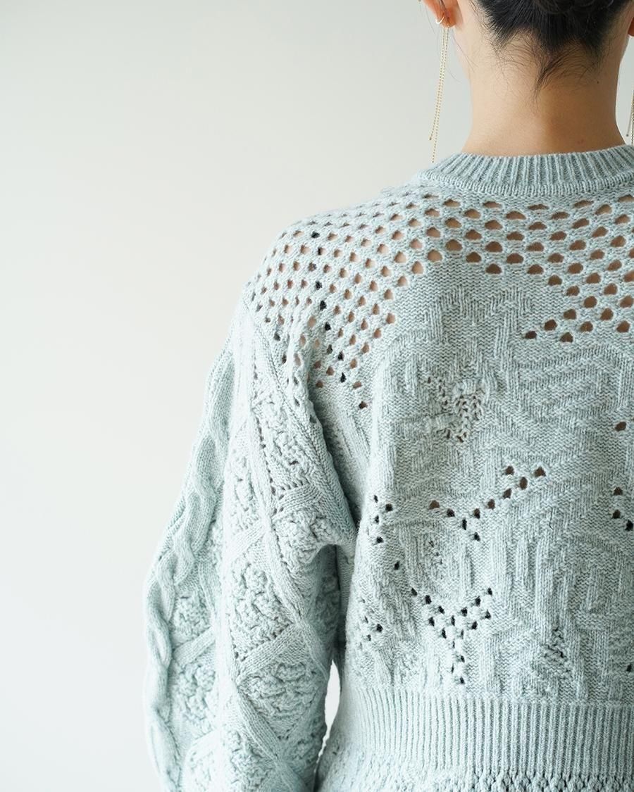 Mame Kurogouchi Multi Pattern Low Gauge Knitted Top