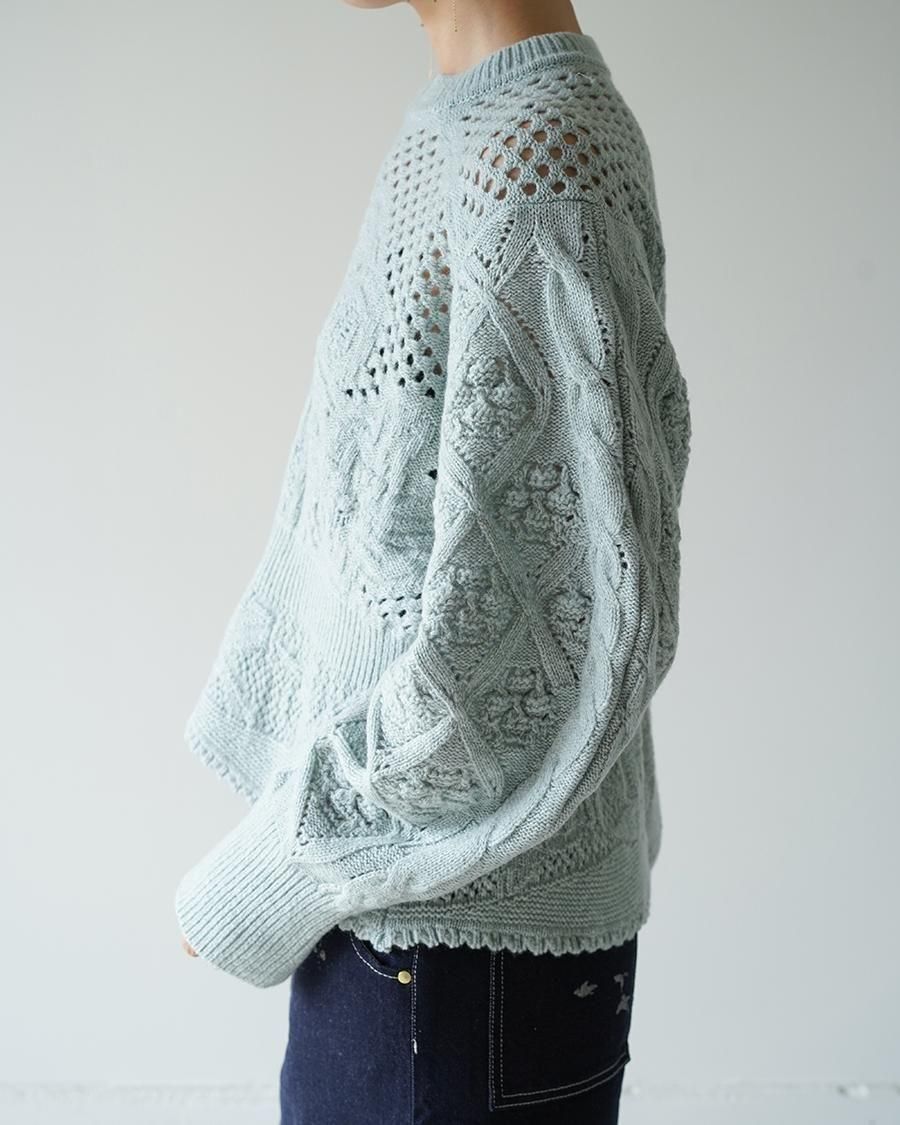 Mame Kurogouchi Multi Pattern Low Gauge Knitted Top