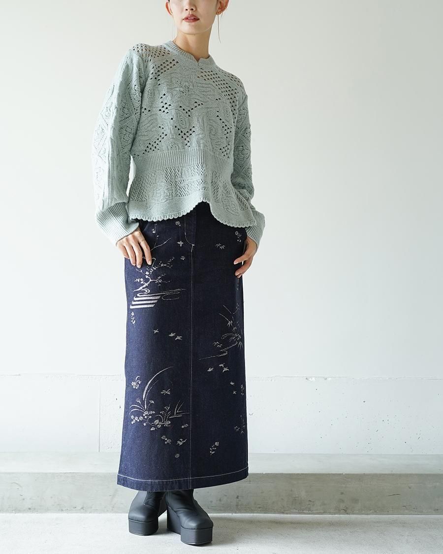 Mame Kurogouchi Multi Pattern Low Gauge Knitted Top