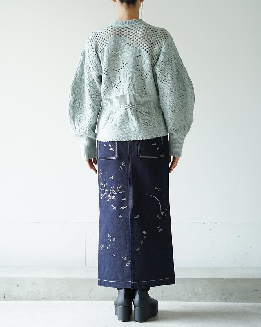 Mame Kurogouchi Multi Pattern Low Gauge Knitted Top