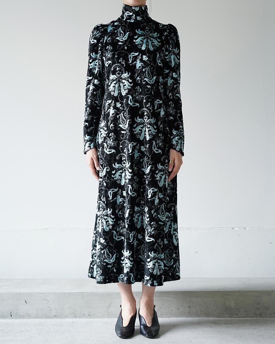 Mame Kurogouchi Velour Jersey High Neck Dress - Altamira