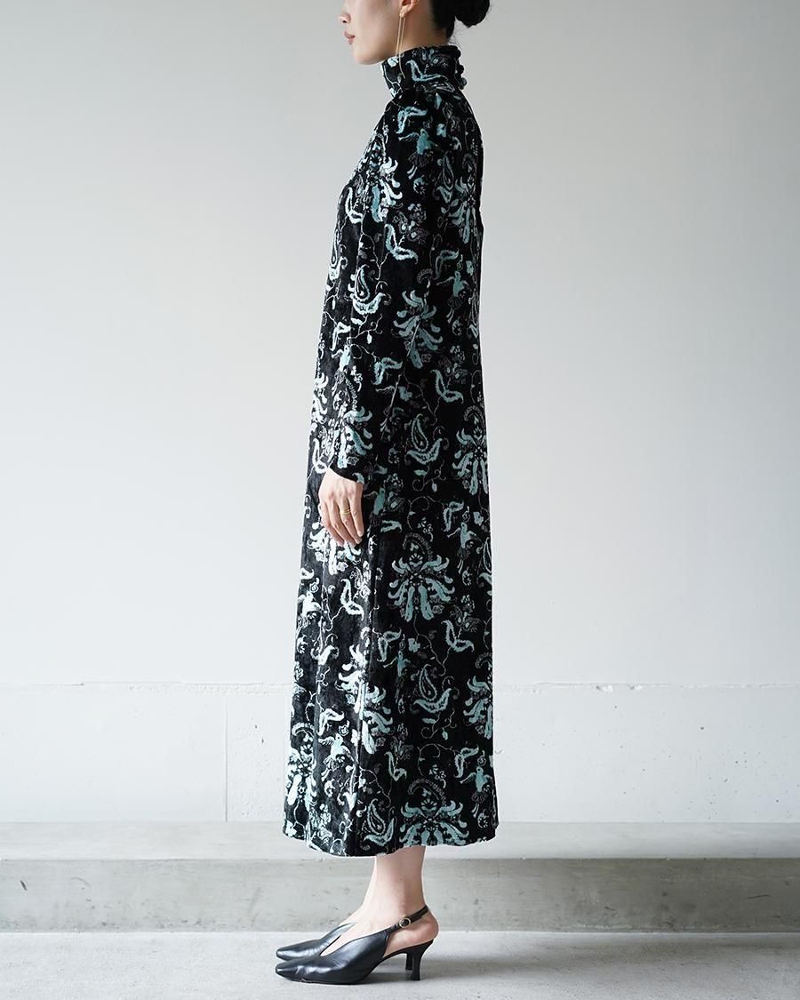 Mame Kurogouchi Velour Jersey High Neck Dress - Altamira