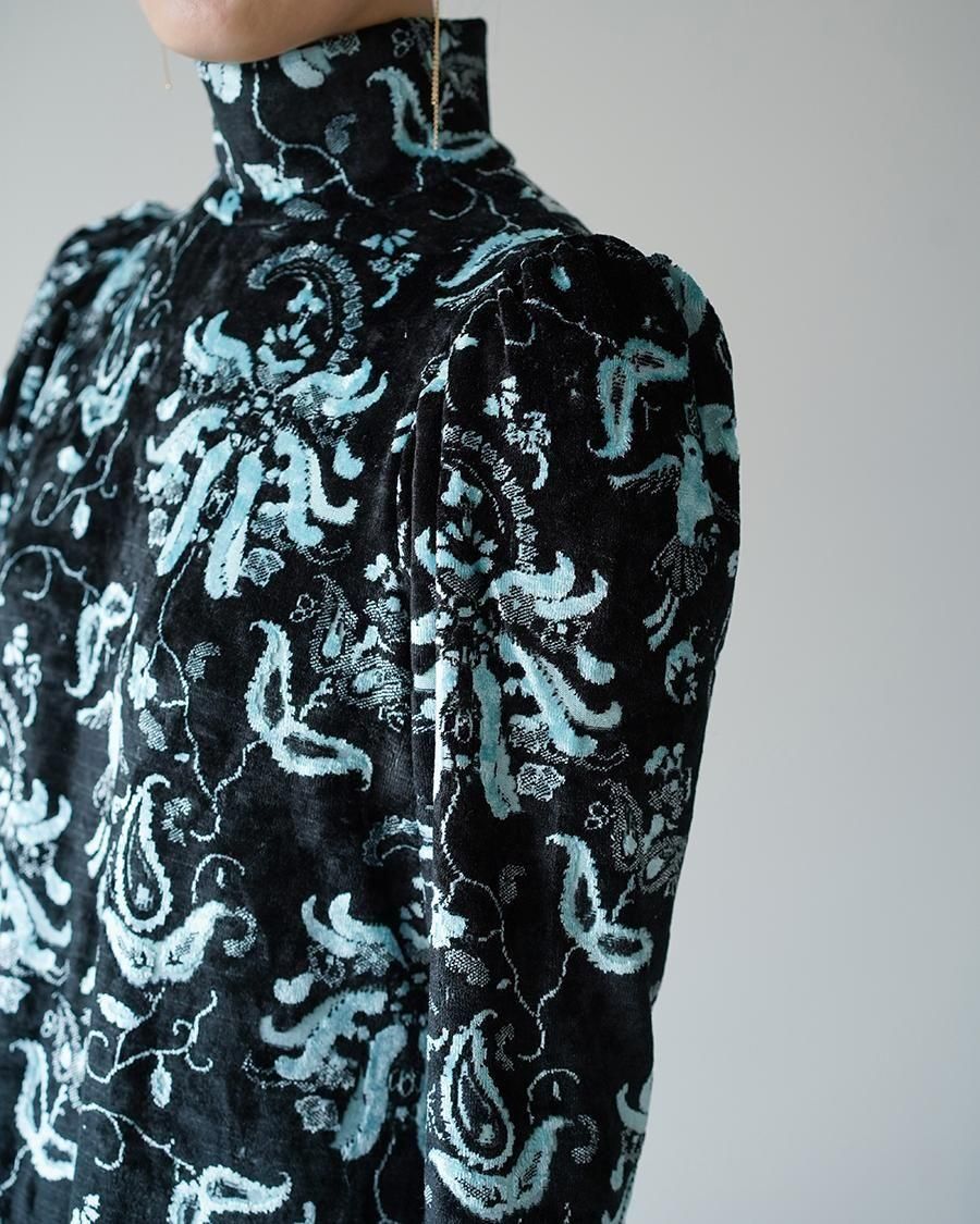 Mame Kurogouchi Velour Jersey High Neck Dress