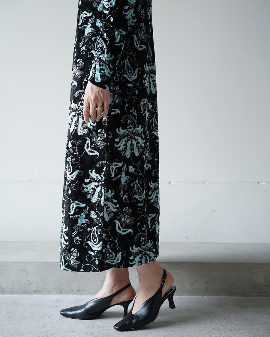 Mame Kurogouchi Velour Jersey High Neck Dress