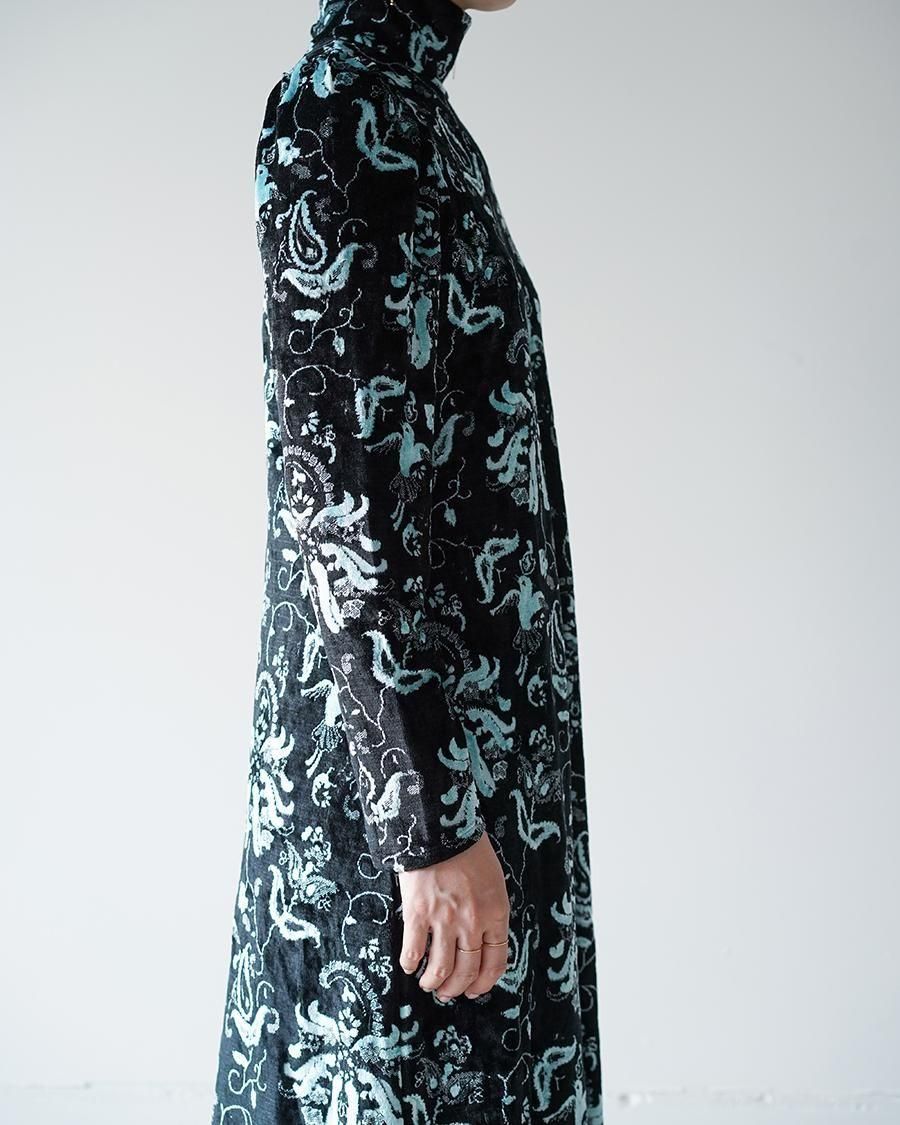 Mame Kurogouchi Velour Jersey High Neck Dress