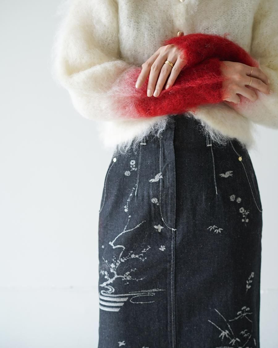 Mame Kurogouchi Fur Knitted Cardigan