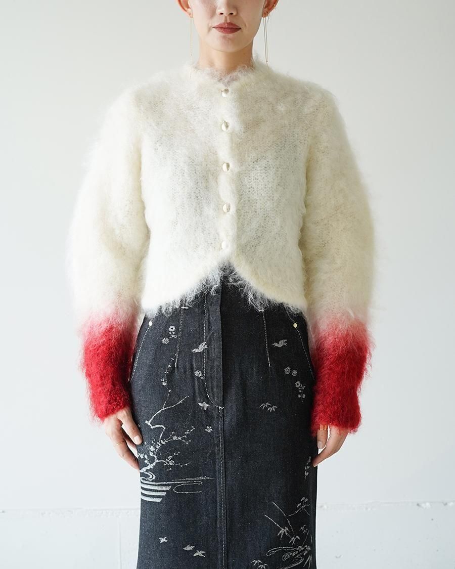 Mame Kurogouchi Fur Knitted Cardigan