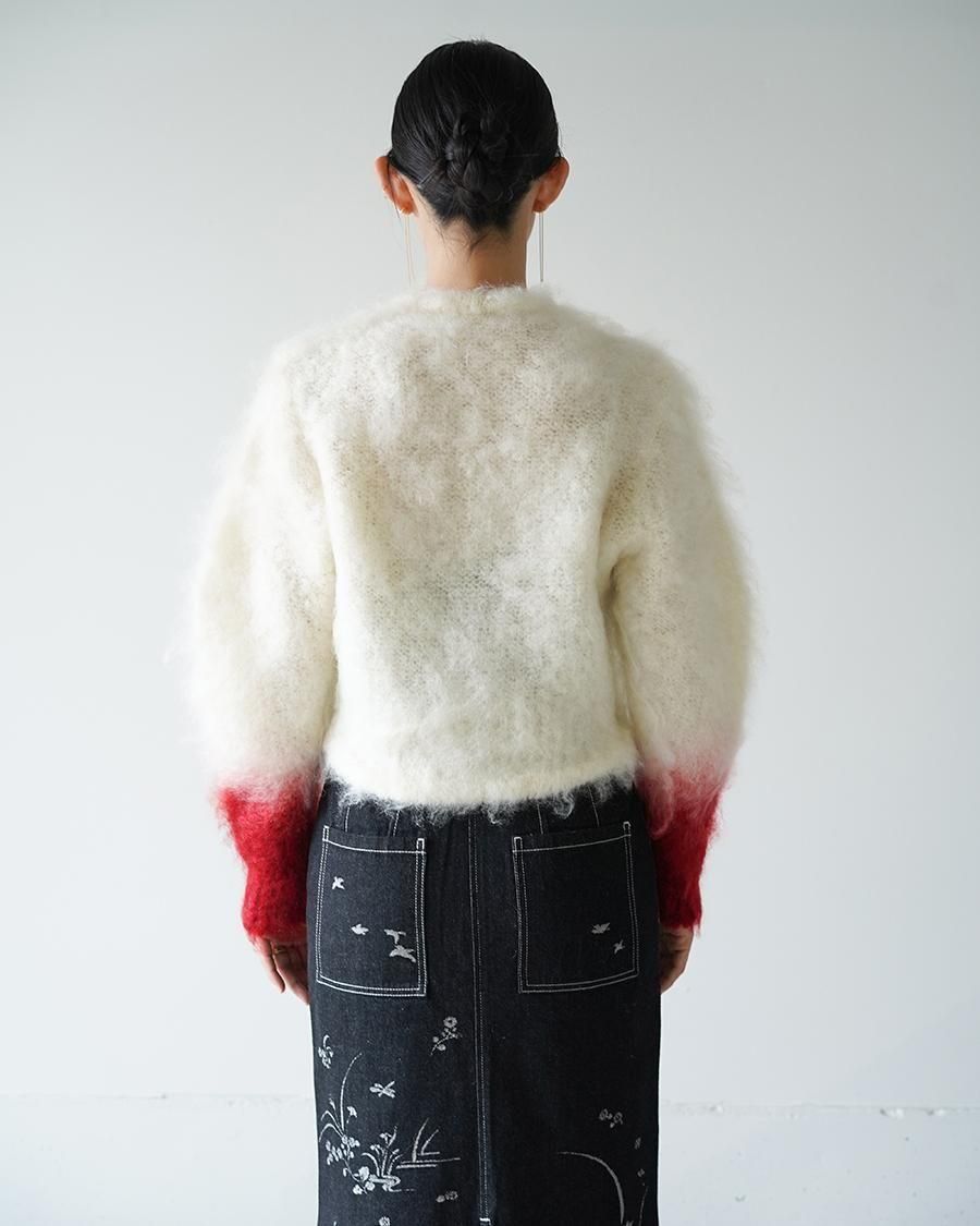 Mame Kurogouchi Fur Knitted Cardigan