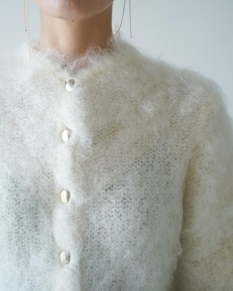 Mame Kurogouchi Fur Knitted Cardigan