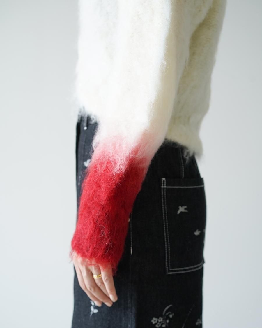Mame Kurogouchi Fur Knitted Cardigan