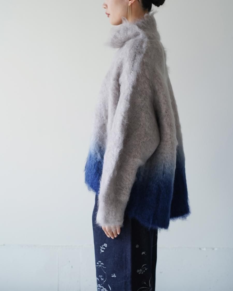 Mame Kurogouchi Fur Knitted High Neck Top
