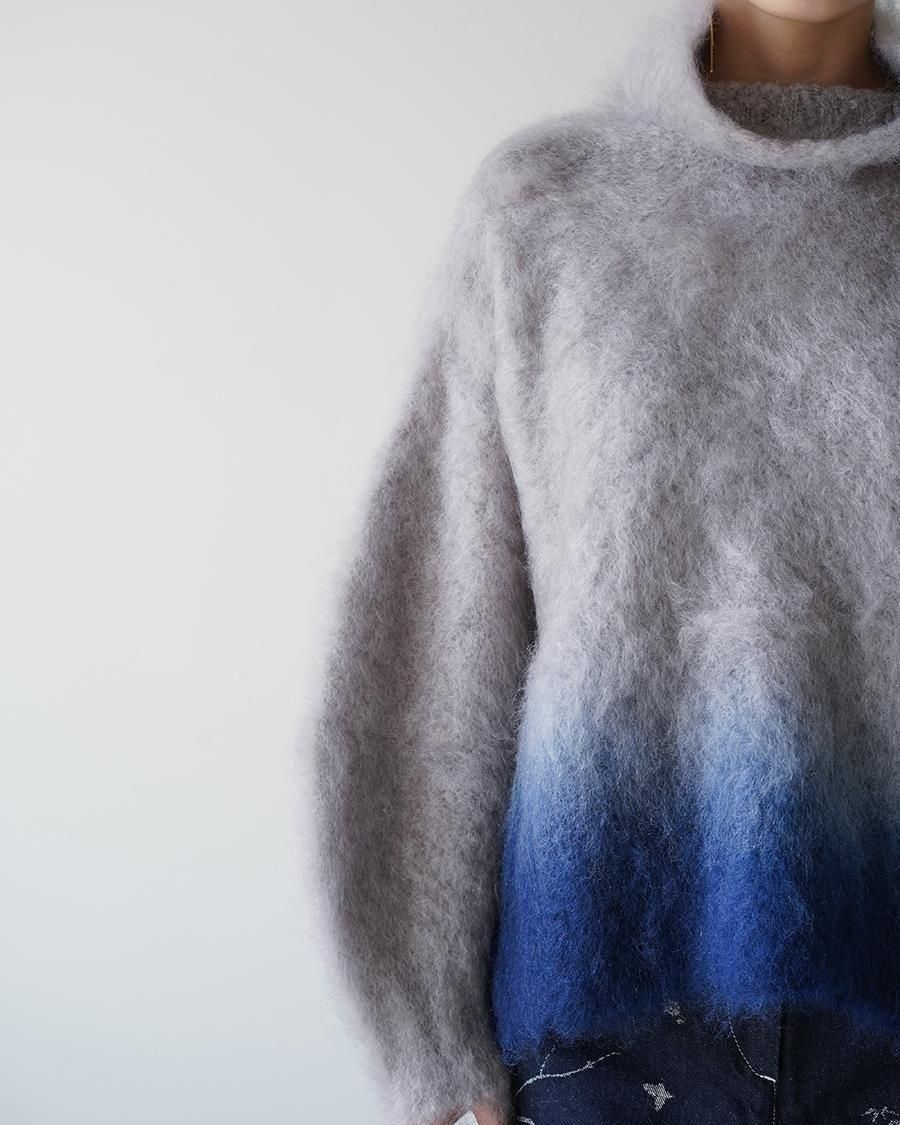 Mame Kurogouchi Fur Knitted High Neck Top