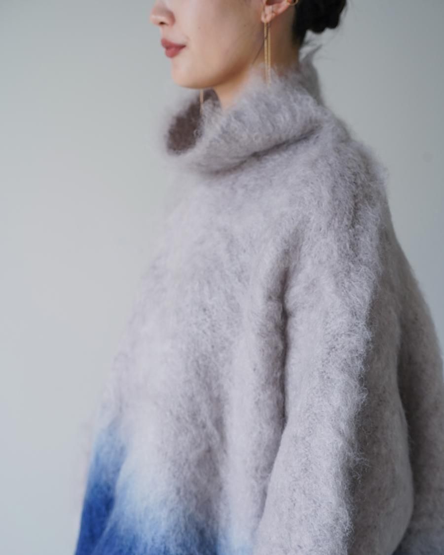 Mame Kurogouchi Fur Knitted High Neck Top
