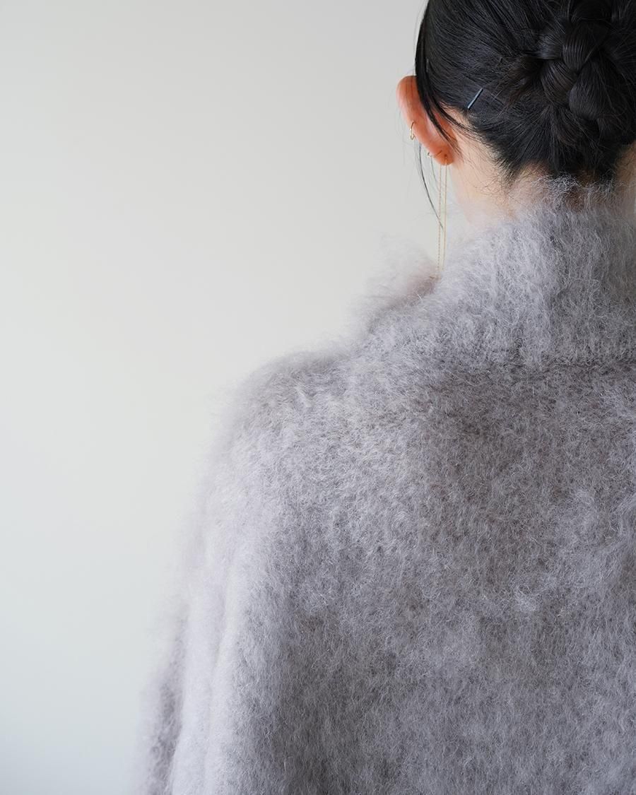 Mame Kurogouchi Fur Knitted High Neck Top
