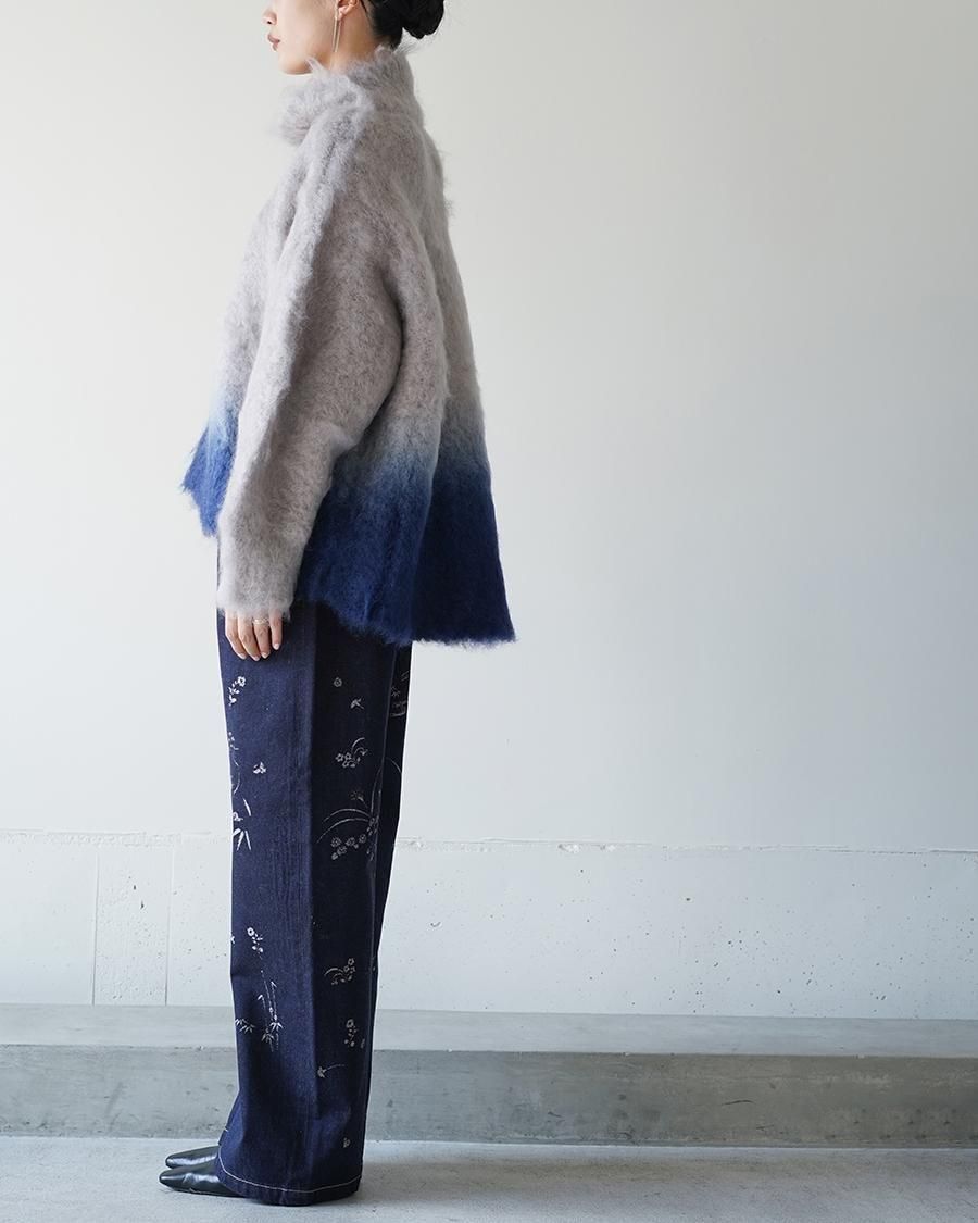 Mame Kurogouchi Fur Knitted High Neck Top