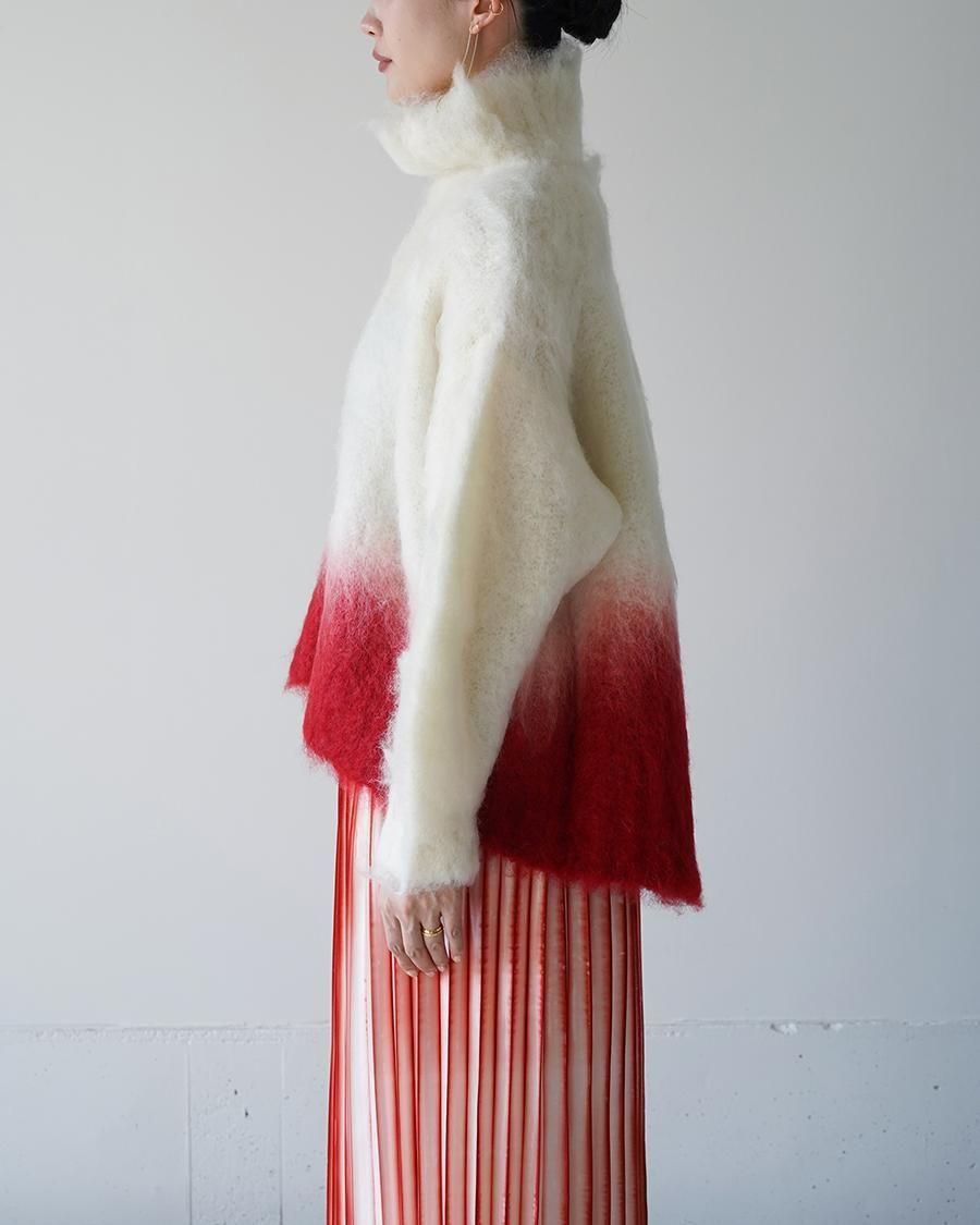 Mame Kurogouchi Fur Knitted High Neck Top