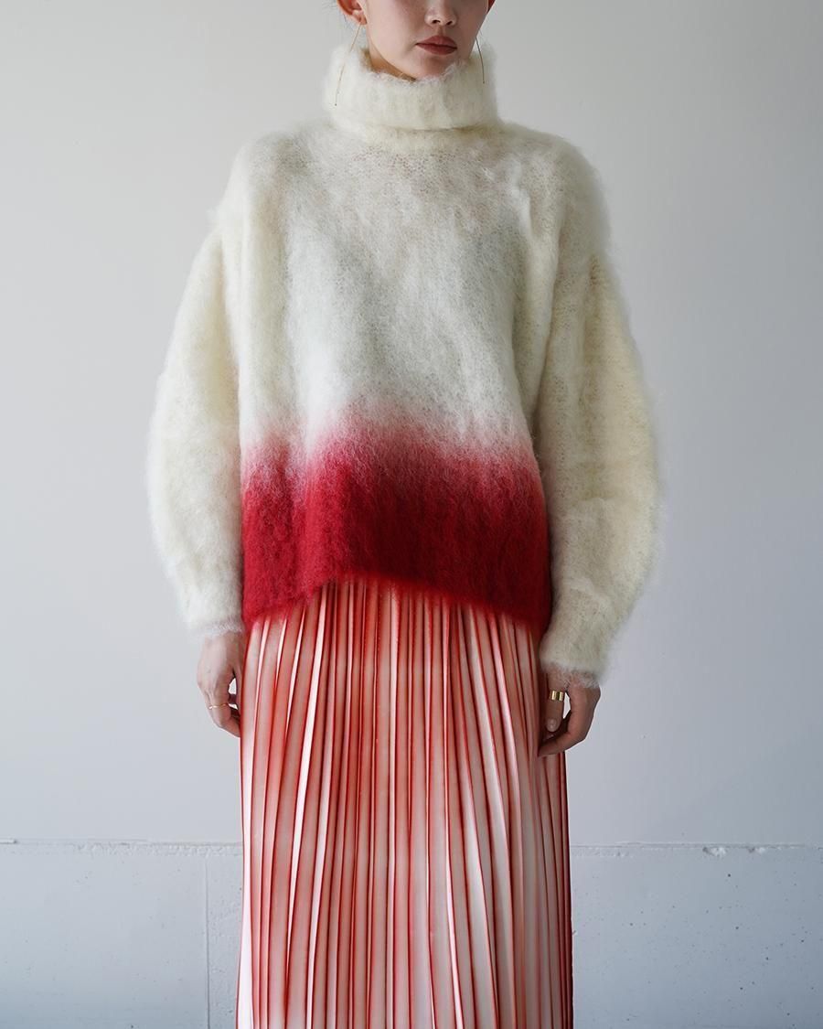 Mame Kurogouchi Fur Knitted High Neck Top