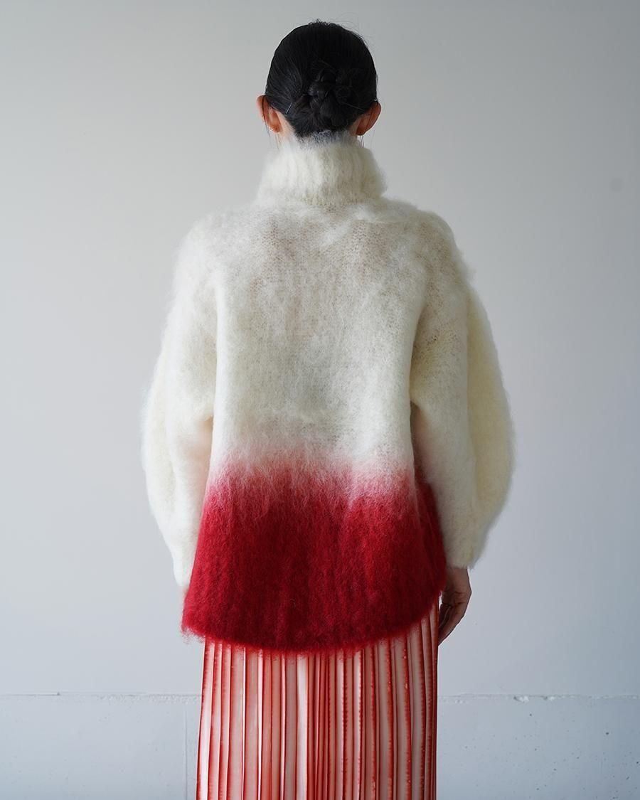 Mame Kurogouchi Fur Knitted High Neck Top